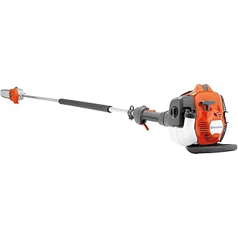 Husqvarna 128PS Gas Powered Pole Saw, 28-cc 2-Cycle Engine, 8-Inch Bar with 2.5-Feet Extension for up to 12-Feet Reach, Attachment Capable