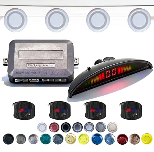 Image of Parking Sensor Kit Backup Sensor Kit Reverse Sensor for Pickup & Extended Vehicles - 4 x 2.3m Sensors + 4 x 4.5m Extension Cables, 24V Compatible (Voltage Reducer Sold Separately) White
