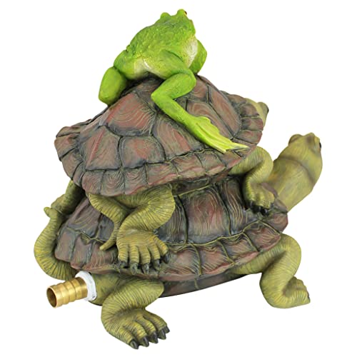 Design Toscano Wasserspeierfigur Laufende mit Schildkröte und Frosch, Mehrfarbig, 19 x 26,5 x 20,5 cm, QM2854700
