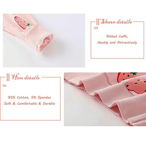 KISBINI Toddler Girl Rainbow Sweatshirt Cotton Crewneck Clothes Outfit for Baby Girls3