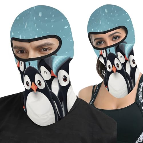 Pasamontaña térmico para hombre y mujer con estampado de pingüinos, máscara facial para esquí, motociclismo y clima frío miniatura 1