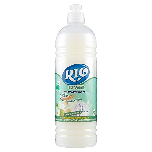 Rio Bum Bum Detergente para vajilla con bicarbonato, 5 botes de 800 ml [4 l].