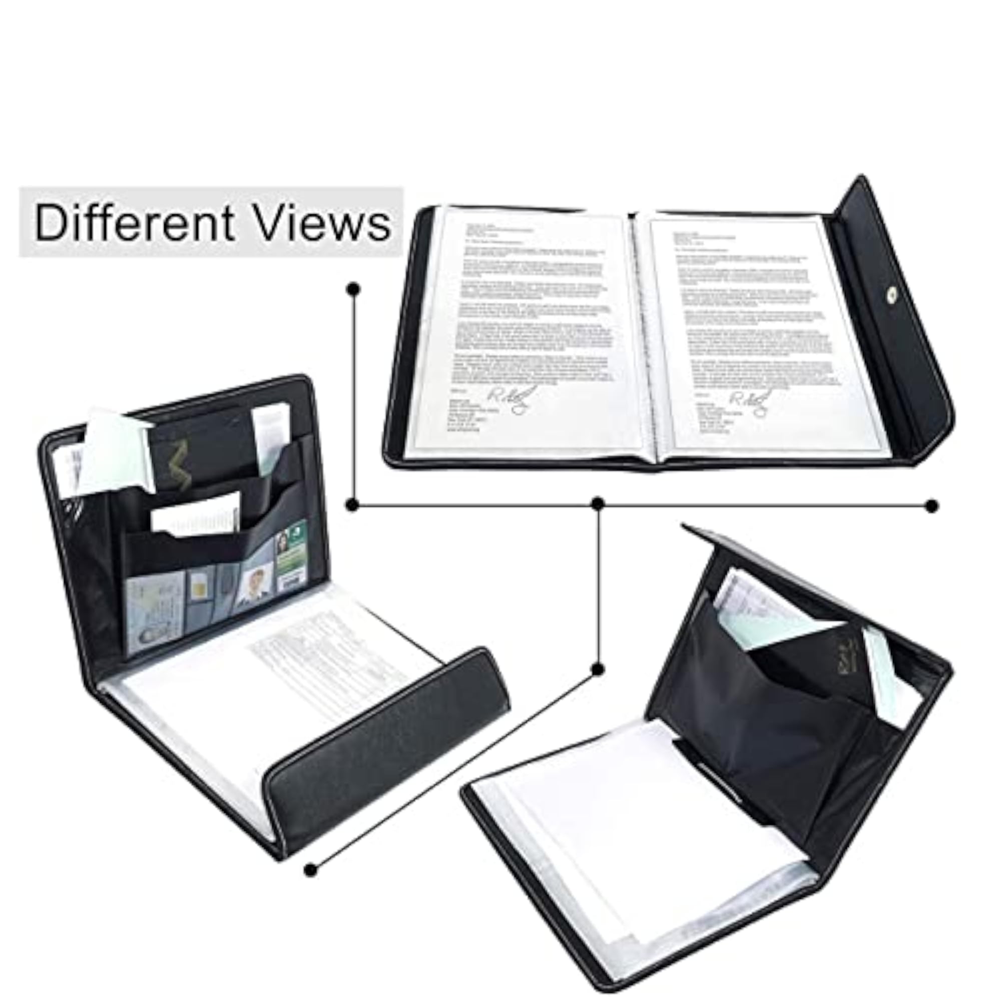 Executive Leather Document File Folder for A4 Size Organization