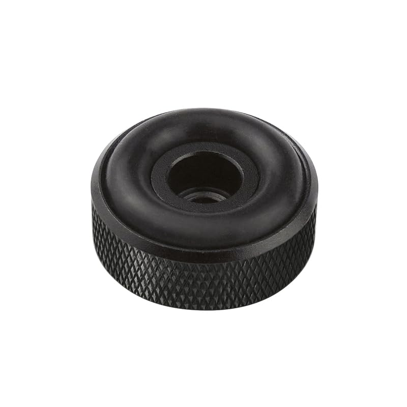Dynavox Set of 4 Mini Aluminium Knurling Feet for HiFi Devices such as Speakers, Amplifiers and Turntables - Black Anodised