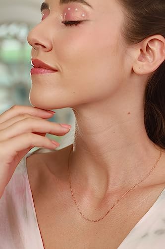 SEA OF ICE Sterling Silver 1mm Loose Rope Link Chain Bracelet For Women, Size 7.25"4