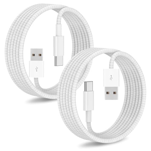 2Pack USB to USB C Fast Charging Cord for iPhone16/15,Type A to Type C 6ft Nylon Braided Carplay Cable for iPhone16/15 Pro/MacBook/iPad Air/Mini/Pro/Samsung