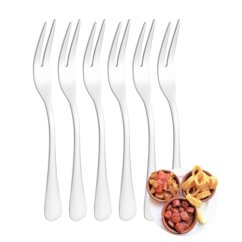 YS Family Set mit 6 Snackgabeln, Edelstahl, glattes Design, Eleganz und Funktionalität für jeden Anlass, hochwertiges Besteck für Haus und Restaurant, 13,3 x 0,7 cm