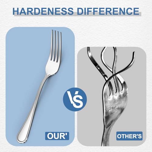 BEWOS Silverware Set for 4-20 Piece Stainless Steel Flatware Set Including Spoons, Forks, Knives, Mirror Polished Flatware for Home, Kitchen, Restaurant, Dishwasher Safe - Image 4