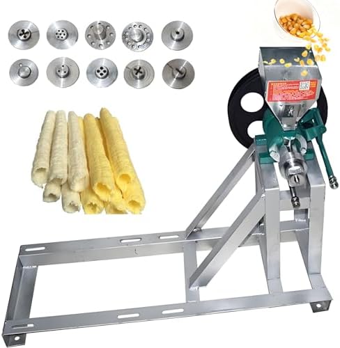 Corn Puffing Machine 25-50 kg/h - Food Extruder with 10 Molds for Rice & Corn Snacks - Kitchen Food Processing Equipment for Puff Snacks Production