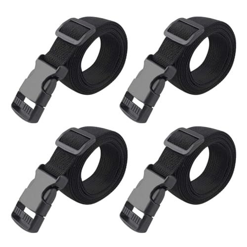 Image of 4 Pack Adjustable Straps for Luggage, Travel Suitcase, Backpack - Packing Belt With Quick Release Buckle (Black)