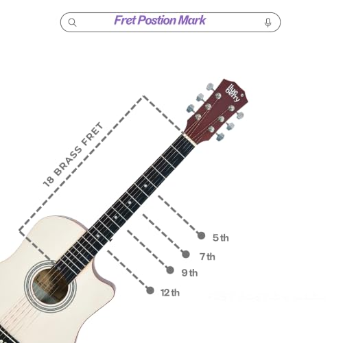 Image of BLUEBERRY B-38CM Matte Finish Natural Acoustic Guitar Kit, 38 Inch - Engineering Wood & Carbon Fiber Body, ABS Bridge & Fretboard, 3 Picks Included