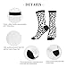 DXITROMI Crew Socks for Women Men Athletic - Comfort Soft White Black Leopard Fashion Print Mid-Calf Sole Running Socks, Breathable Non-Slip