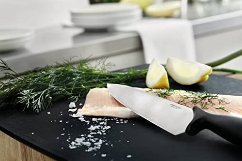 Fiskars Kochmesser, Essential, Klingenlänge: 21 cm, Edelstahl / PP-Kunststoff, Schwarz, 1065565