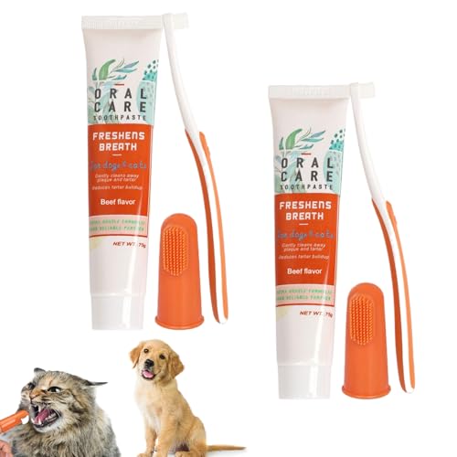 Zahnpflege Hund,Hundezahnbürste,Hundezahnpasta,Zahnsteinentferner Hunde,Denti Care Hundezahnpasta gegen...