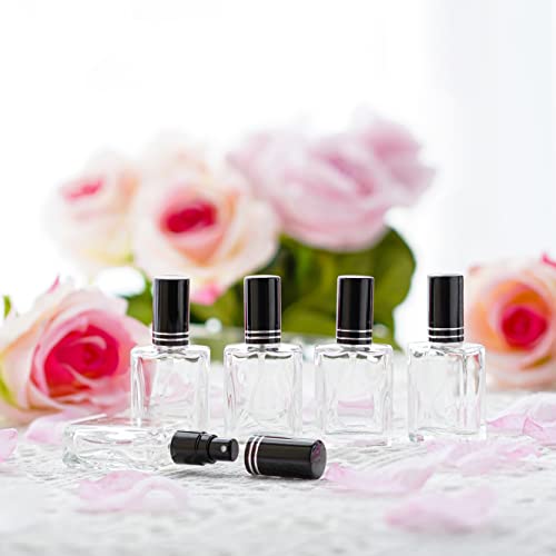 YU FENG 12pcs Clear Refillable Perfume Bottle 15ml Portable Square Empty Glass Perfume Atomizer Bottle For Travel4