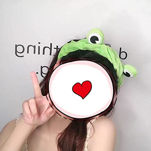 UngVeil 2 Pieces Cute Frog Headband Stretchy Frog Hair Accessories Cartoon Frog Headband for Face Washing Shower Sports Yoga Beauty Skincare (Green - Image 3