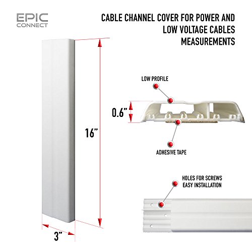 TV Cable Management Organizer Cable Concealer Raceway Wire Cover for A/V and Power Cables