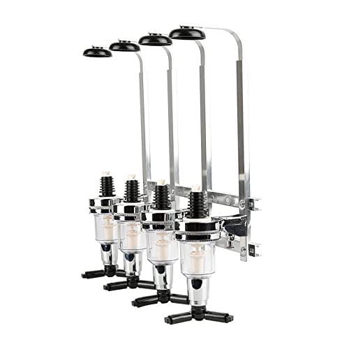 ShiShi Distributeur d'alcool pour 4 Bouteilles, Distributeur de Boissons pour Bar, Support Bar Distributeur Boissons Murale, Mesures Dosage 1,5 oz (43 ML)