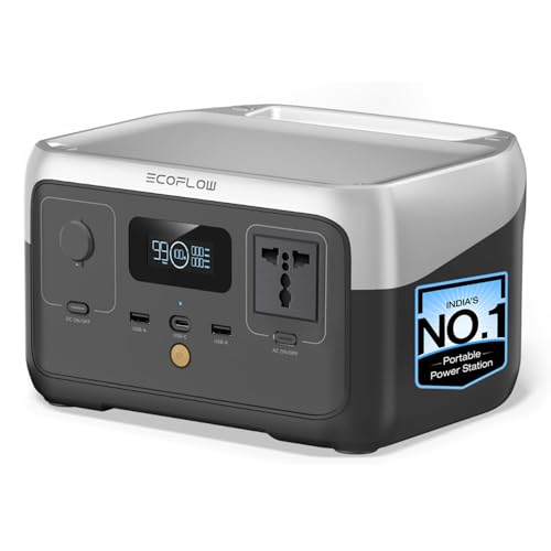 Image of EF ECOFLOW 300W Portable Power Station RIVER 2, 256Wh LiFePO4 Battery, 10 Year Life, 0% - 100% Charge in 60 mins, 230V - 50Hz India Voltage, Power 6 Appliances at once, For Outdoor Use & Home Backup
