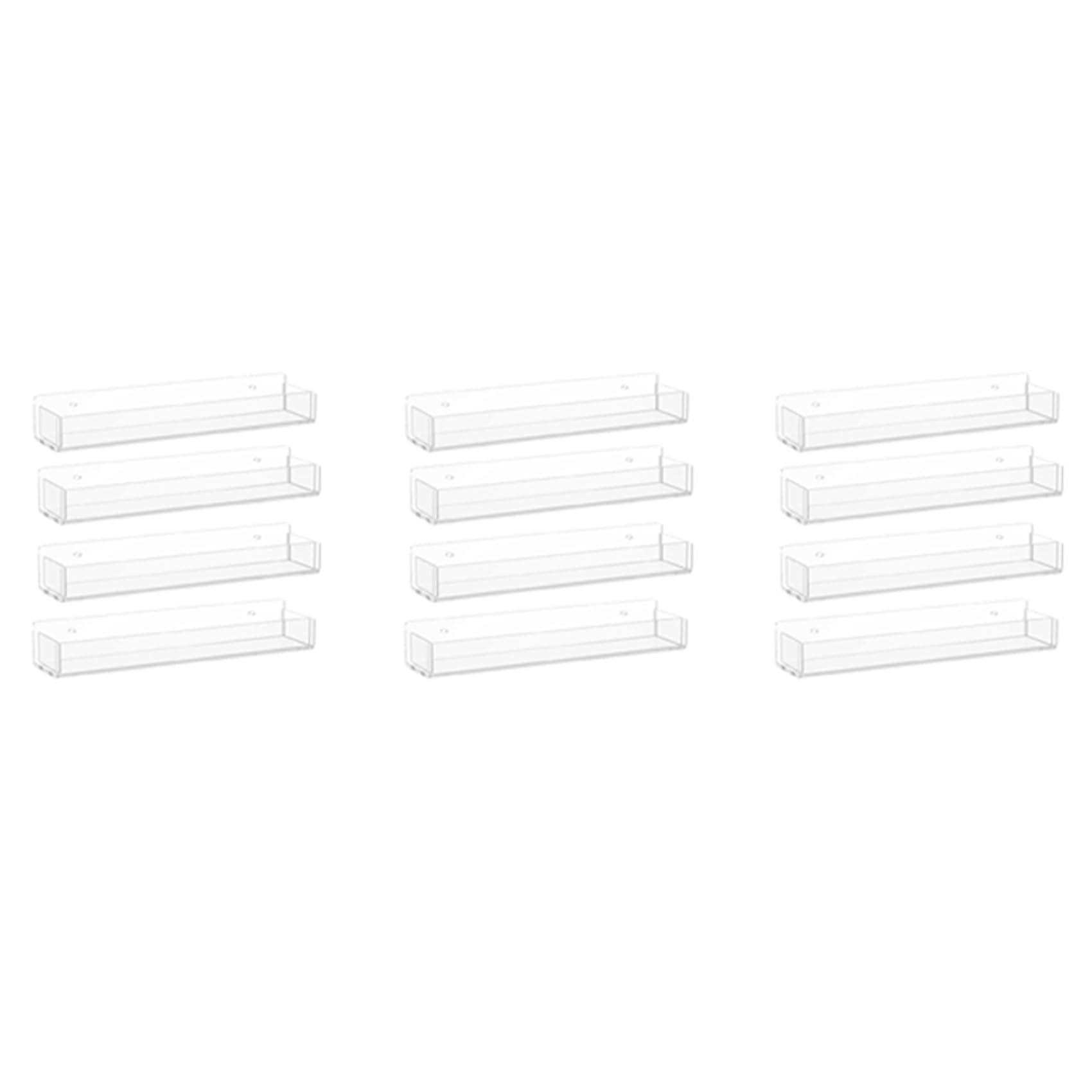 Vjsujehgy Wall Mounted Spice Rack Organizer,Clear Acrylic Spice Shelf Storage Holder for Wall Kitchen Pantry Cabinet Door 12 Pack