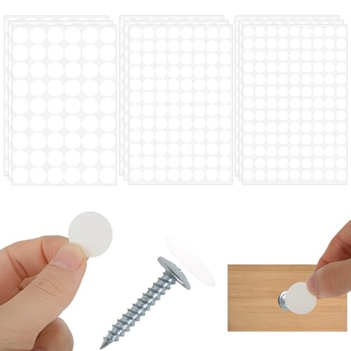 Ouligay 801 pegatinas autoadhesivas para agujeros de tornillo, tapas de tornillo blancas, tapas de tornillo para muebles, calcomanías de PVC a prueba de polvo, para muebles de madera, armarios,