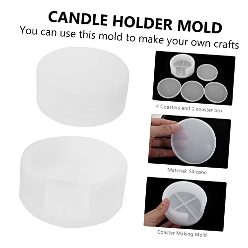 Moule à sous-verres silicone réutilisable avec support de rangement - 4