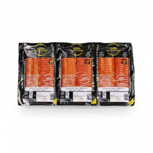 Lomo de Cebo Ibérico 50% Raza Ibérica - Pack Ahorro de 3 Raciones Envasadas al Vacío - Sin Gluten - Sin Lactosa - Isidro González Revilla - 150g - Embutido de Alta Selección - NEXU