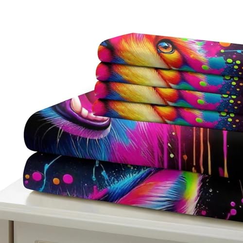 Housse de couette fermeture éclair cachée motif renard 3D