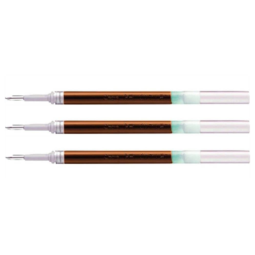 PENTEL Energel LR7 Gel Ink Rollerball Pens 0.7 mm Tip Pack of 3 Brown