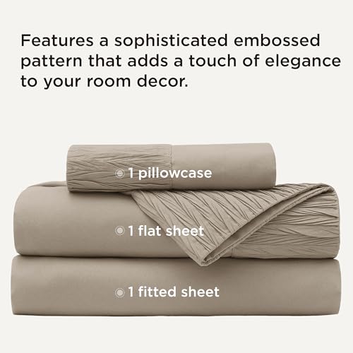 Image of Bedsure Twin XL Sheets Dorm Bedding - 3 Pieces Soft Extra Long Twin Sheets, Breathable & Cooling Bed Sheets Set, Oeko Tex, Easy Care Microfiber for Women, Men, Light Khaki