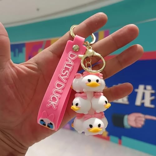 Image of Cute Cartoon Character Silicone 3D Key Chain with Strap Charm & Metal Hook, Merchandise Key Rings Gift for Kids Girls Boys Men & Women