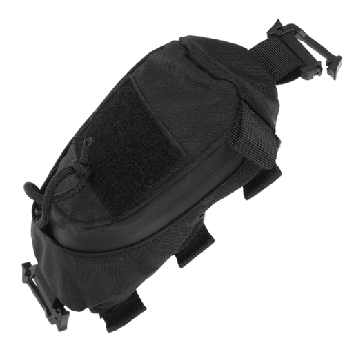 MALUGOGO Riñonera táctica para acampar al aire libre, bolsa de supervivencia, pequeña bolsa negra organizadora de herramientas para senderismo, almacenamiento de equipos mecánicos