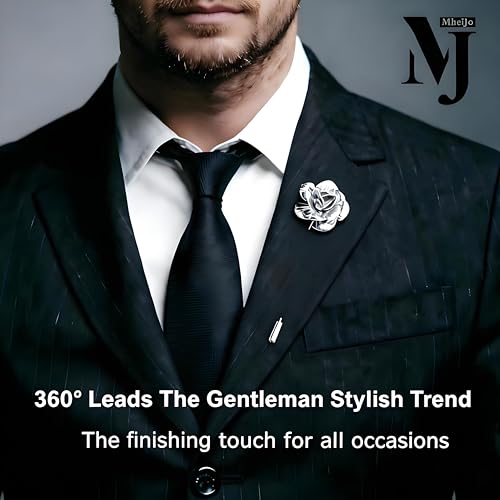 Image of Suit Pins for Men, Brooch for Men, Lapel Pins for Men Women, Mens Lapel Pins for Suits, Mens Brooch for Suits Hats Scarf Jacket, Fitted Hat Pins for Women Men, Men's Silver Gold Lapel Pin for Wedding