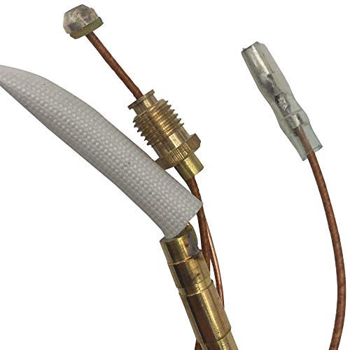 METER STAR Gas-Thermoelement für Außenheizung, 350 mm, Muttern für 8 mm Gasventil, zwei 4,8 mm breite flache quadratische Klemmen für Kippschalter