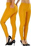 ToBeInStyle Women’s Easy Pull-On Denim Skinny Fit Comfort Stretch Leggings Jeggings - Classic Mustard - OS