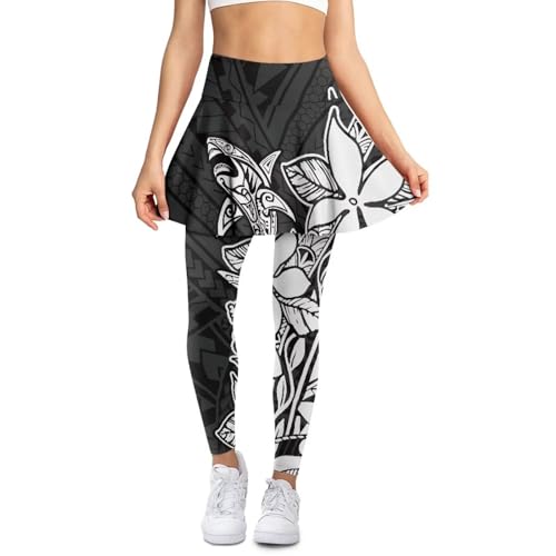 Irisjudy Women Tennis Skirted Leggings Santa Hat Rose Sport Running Long Pants Winter Forest Workout Trousers with Skirts2