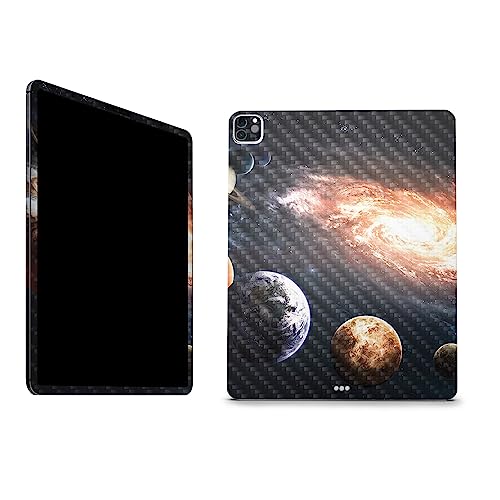 Image of MightySkins Carbon Fiber Skin Compatible with Apple iPad Pro 12.9 inch M2 6th Gen (2022) Full Wrap Kit - Solar Galaxy | Protective, Durable Textured Carbon Fiber Finish | Easy to Apply | Made in The USA