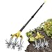 Colwelt Rotary Cultivator Garden Tool 61’’, Hand Tiller Garden Tool with Detachable Aluminum Tines, Cultivators for Gardening Soil or Reseeding Grass, Manual Cultivators & Tillers for Flowers Beds