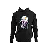 Stylischer Gorilla Herren Hoodie im Hip Hop Style Motiv I am King Männer in Schwarz Unisex Black, Rose, Rosa & 8 Gr. S-5XL (Schwarz, XXXXL)