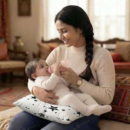 Image of a baby cherry Feeding Pillow for New Born Baby, Breastfeeding Pillow, Nursing Pillow, Baby Feeding & Support Pillow, Soft Cotton with Washable Cover, 32x21 cm