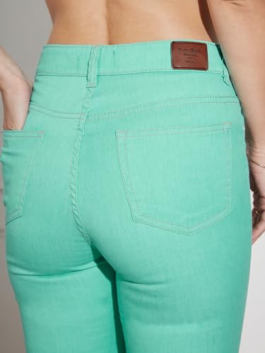 Image of Miss Chase Women's Skinny High Rise Cropped Length Fringe Detailing Stretchable Denim Jeans