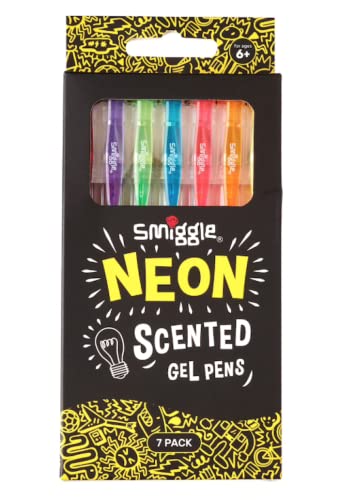 Smiggle Rollerball Gel Pens x7 Pack Scented Multicoloured Neon, Neon Multicolour - Image 2