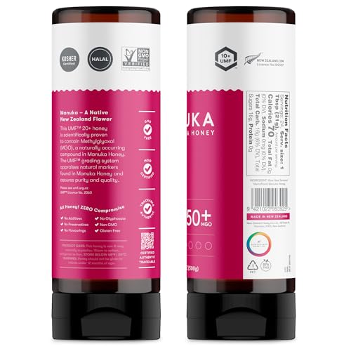 Image of New Zealand Honey Co. Pure Manuka Honey UMF 20+ Squeezy | 500g | 17.6oz | Squeezable UMF Manuka Honey