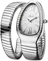 Relógio feminino elegante à prova d'água com pulseira em formato de cobra