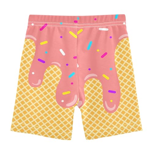 Pink Ice Cream Girls Shorts Size 8 Elastic Cotton Girls Running Biker Shorts Kawaii Dance Tumbling Athletic Gymnastics Yoga Pants for Kids2