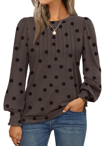Image of AUTOMET Womens Long Sleeve Shirts Fall Blouses Tops Business Casual Outfits