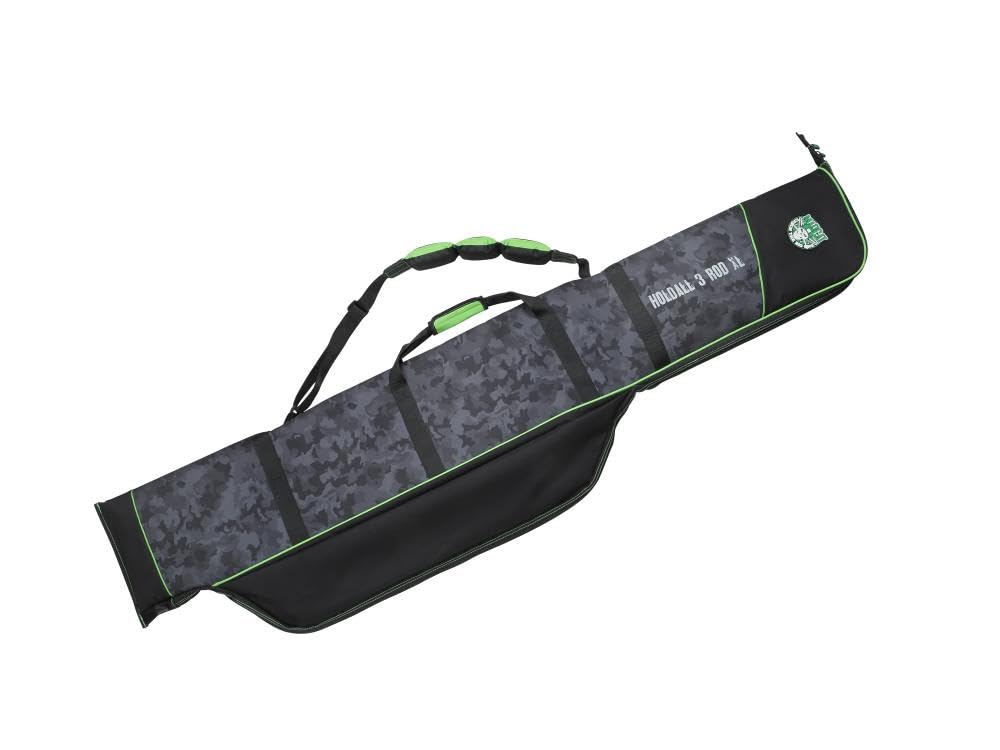 MADCAT Sac de transport XL pour 3 cannes à pêche avec moulinets, motif camouflage, rembourré, taille du moulinet de 10 500, sac de transport, canne à pêche jusqu'à 320 cm