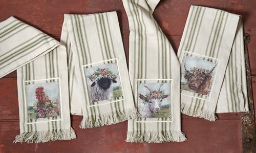 Primitives-by-Kathy-Floral-Crown-Goat-Kitchen-Towel Primitives by Kathy Floral Crown Goat Kitchen Towel