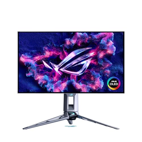 ASUS ROG Swift 27' OLED Gaming Monitor (PG27AQWP-W) - TrueBlack Glossy Tandem OLED, Dual-Mode (QHD@540Hz, HD@720Hz), 0.02ms, G-SYNC Compatible, Neo Proximity Sensor, DP 2.1, 3 yr Warranty