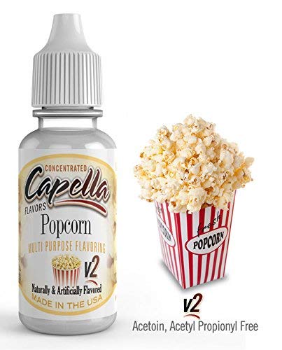 Capella Flavor Drops Concentrated & Quick Start Guide Bundle (Popcorn V2, 13ml)